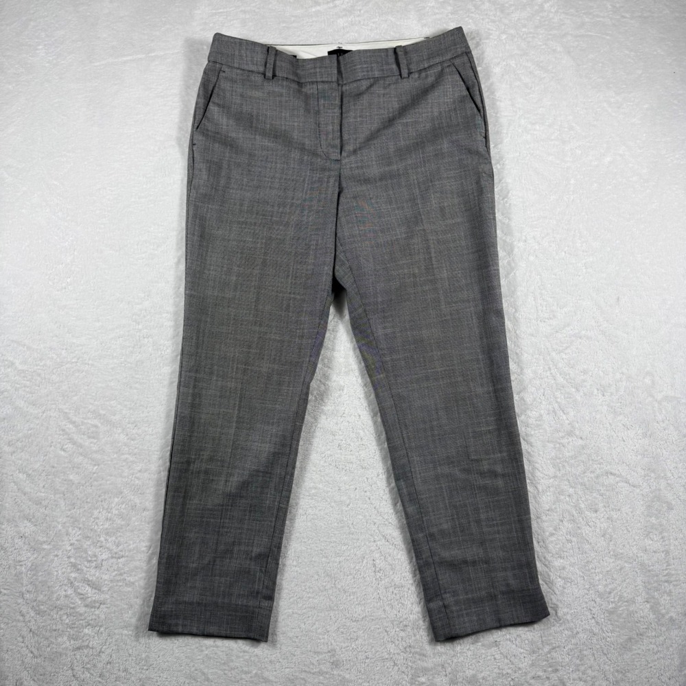 Talbots Hampshire Ankle Pant Grey Micro Check Plaid Dress Pants Womens 8P
